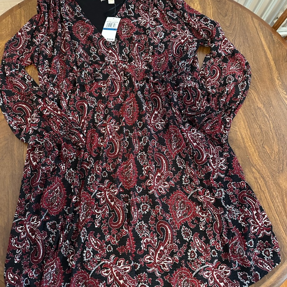 Michael Kors Paisley Long Sleeve Dress size XL NWT